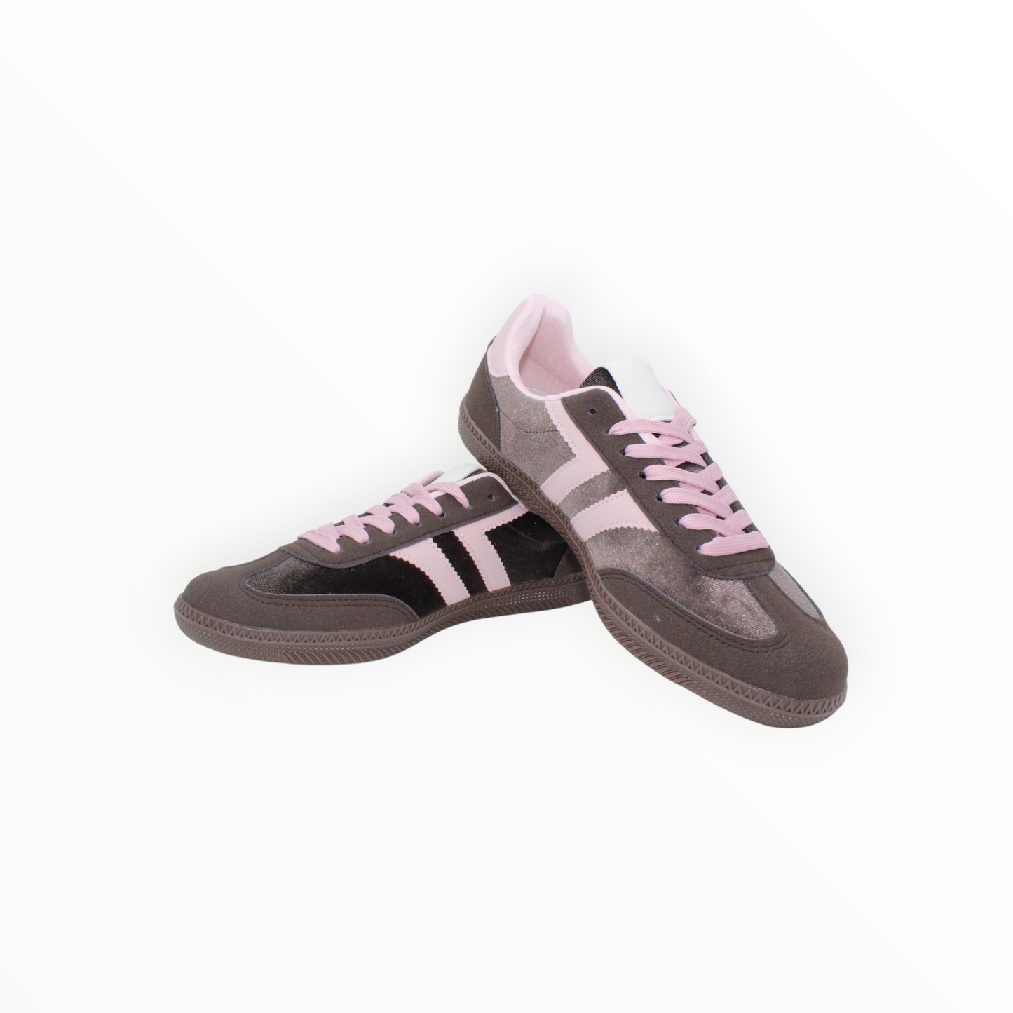 Zapatillas Urbanas Retro Marrón Chocolate y Rosa