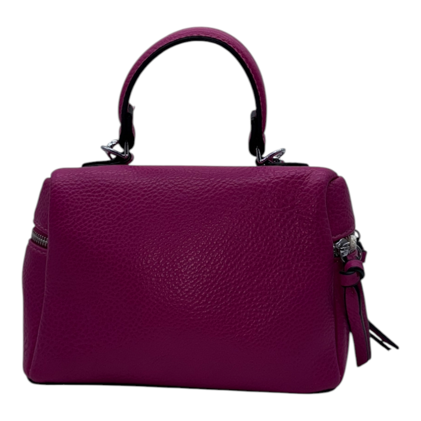 Mini Bolso Estilo Caja Fucsia Vibrante con Correa Ancha Estampada | Atrevido y Funcional