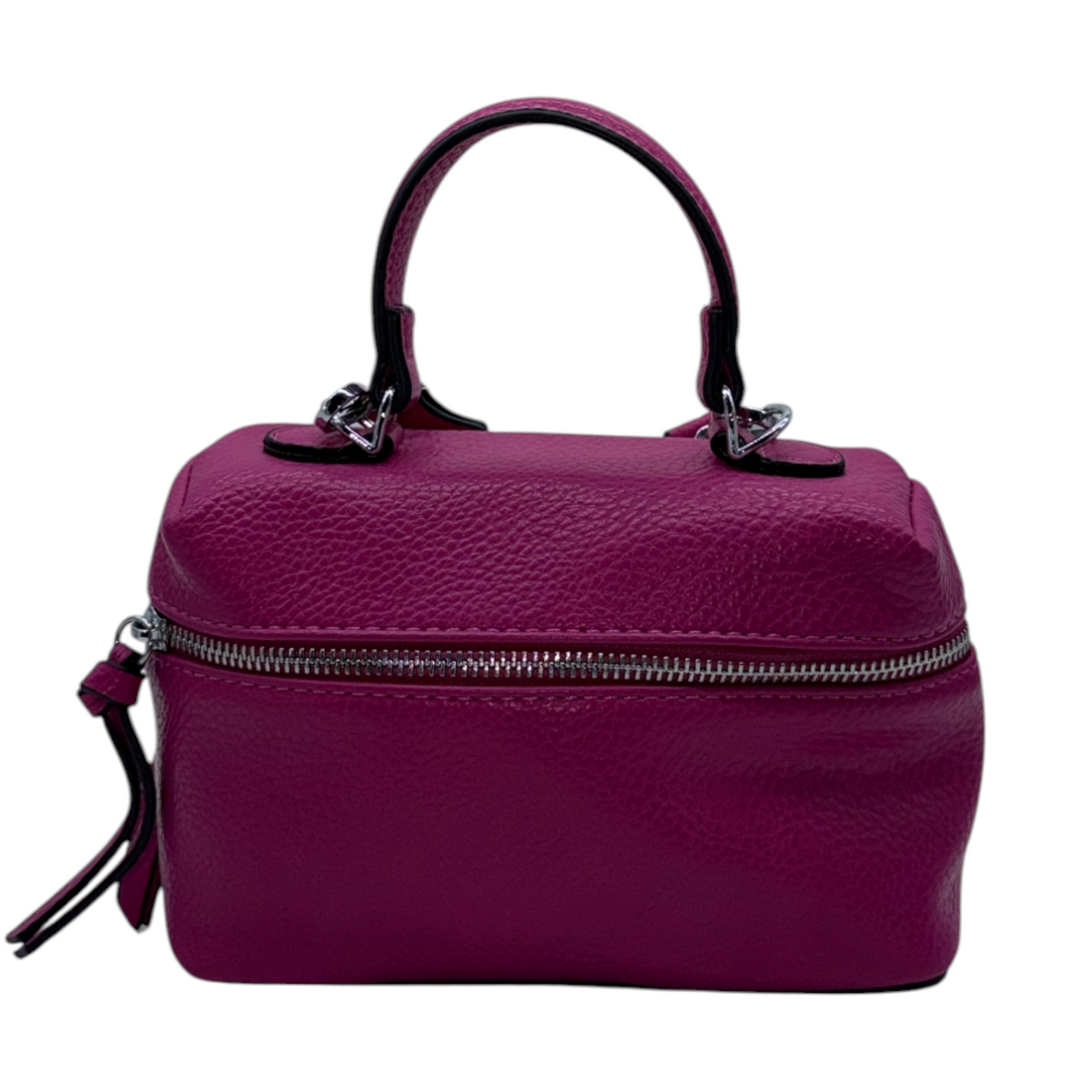 Mini Bolso Estilo Caja Fucsia Vibrante con Correa Ancha Estampada | Atrevido y Funcional