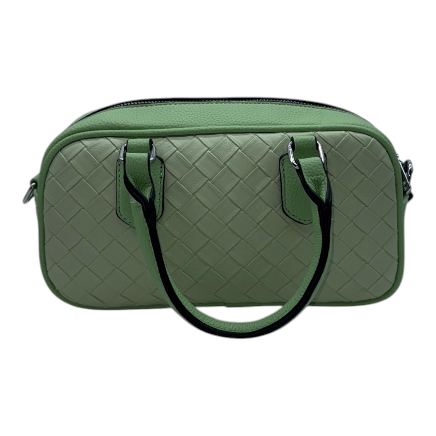 Mini Bolso Bauletto Verde Menta con Diseño Trenzado | Compacto y Chic