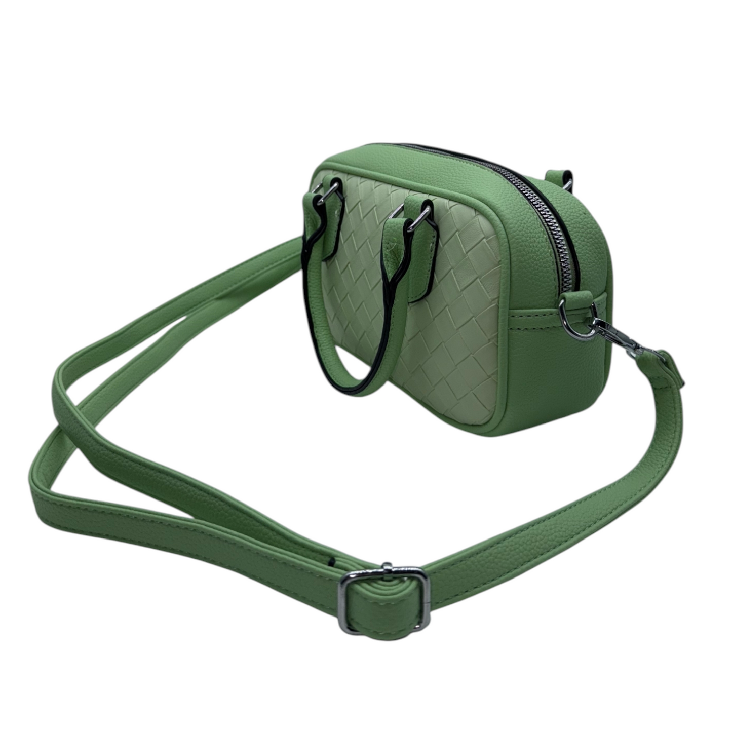 Mini Bolso Bauletto Verde Menta con Diseño Trenzado | Compacto y Chic
