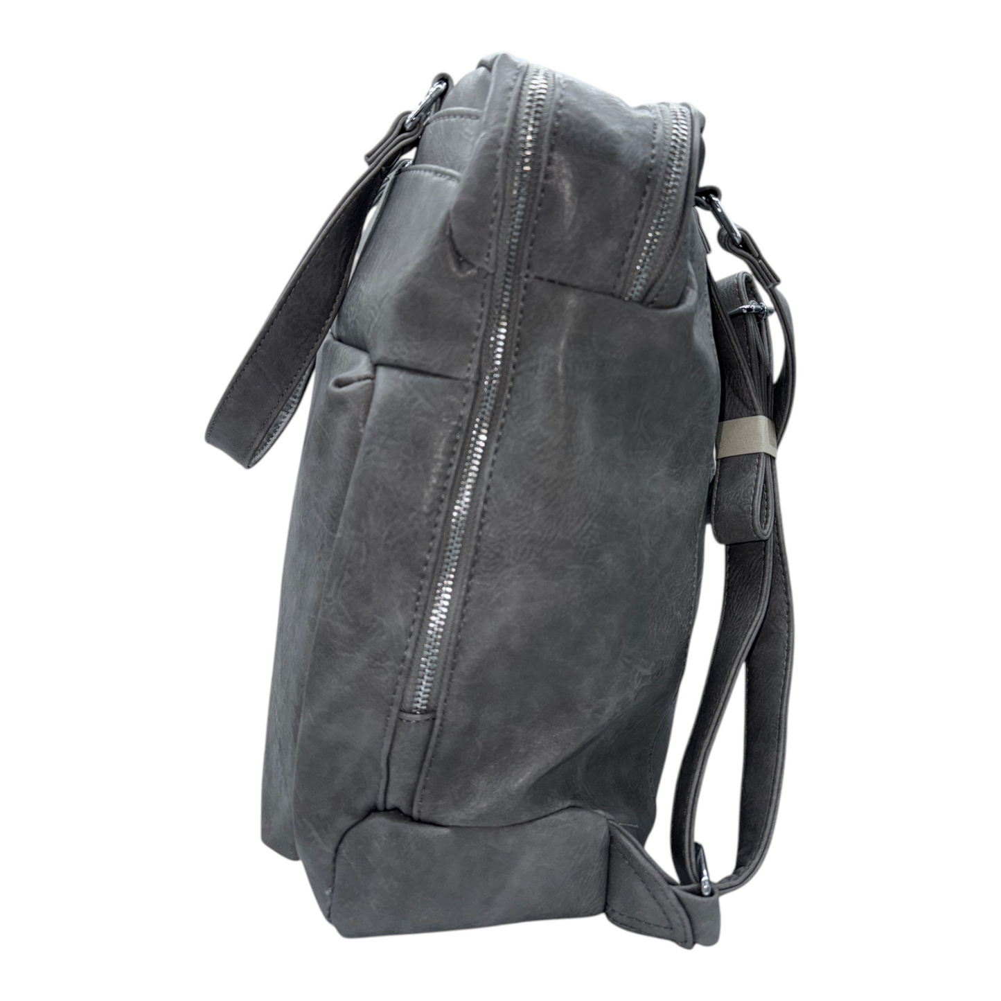 Mochila Antirrobo Convertible 2 en 1 de Cuero Vegano Gris - Estilo Urbano y Versátil