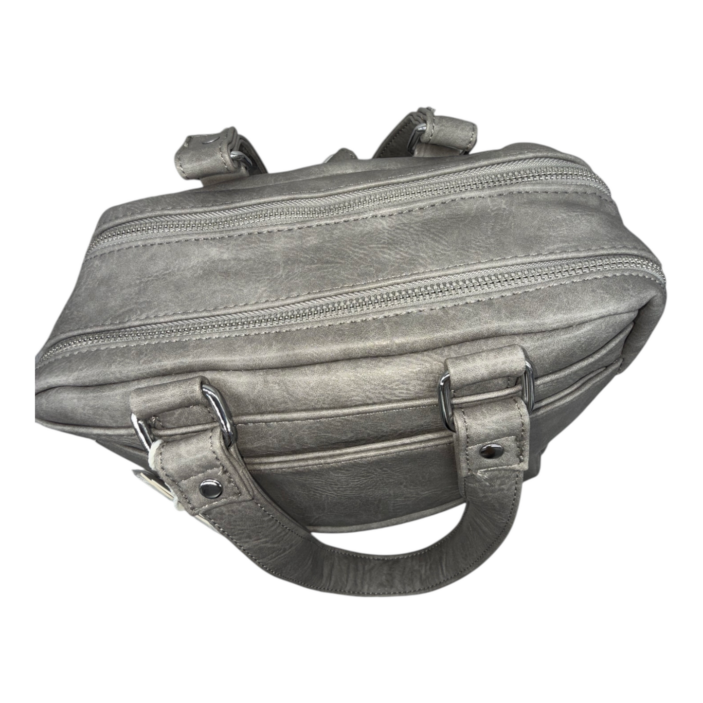 Mochila Antirrobo Convertible 2 en 1 de Cuero Vegano Gris - Estilo Urbano y Versátil