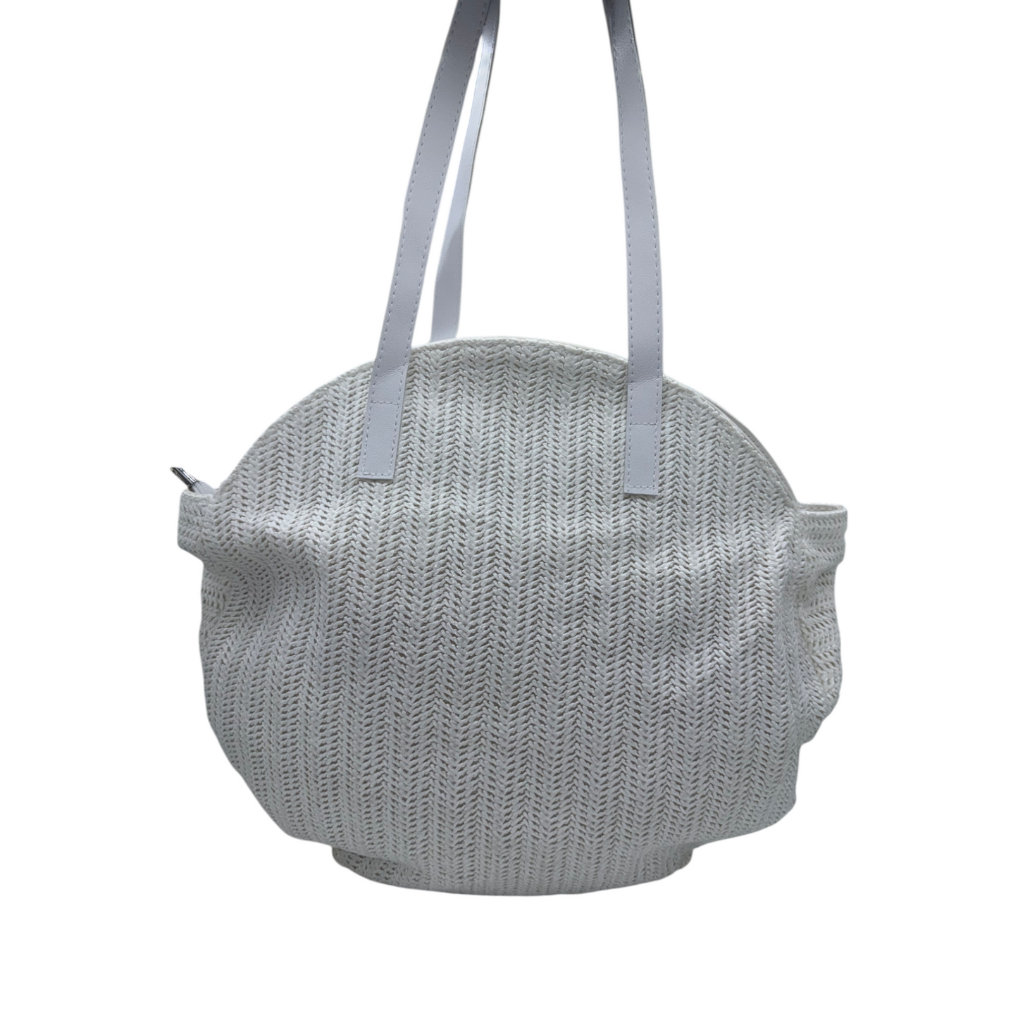 Bolso de Hombro Redondo de Rafia Natural con Conchas Marinas - Estilo Bohemio Chic