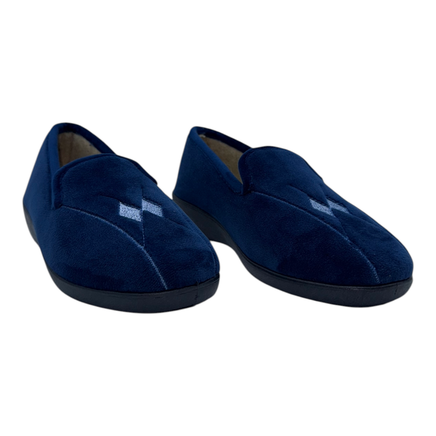 Zapatillas de Casa/Confort en Terciopelo Azul Marino con Diseño Acolchado - Suavidad y Estilo