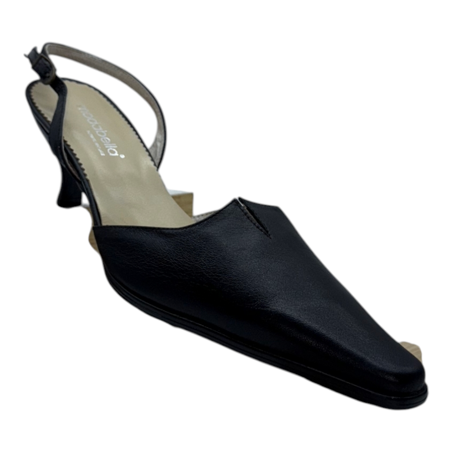 Zapatos Slingback de Piel Negra con Punta Cuadrada y Tacón Bajo - Elegancia Versátil