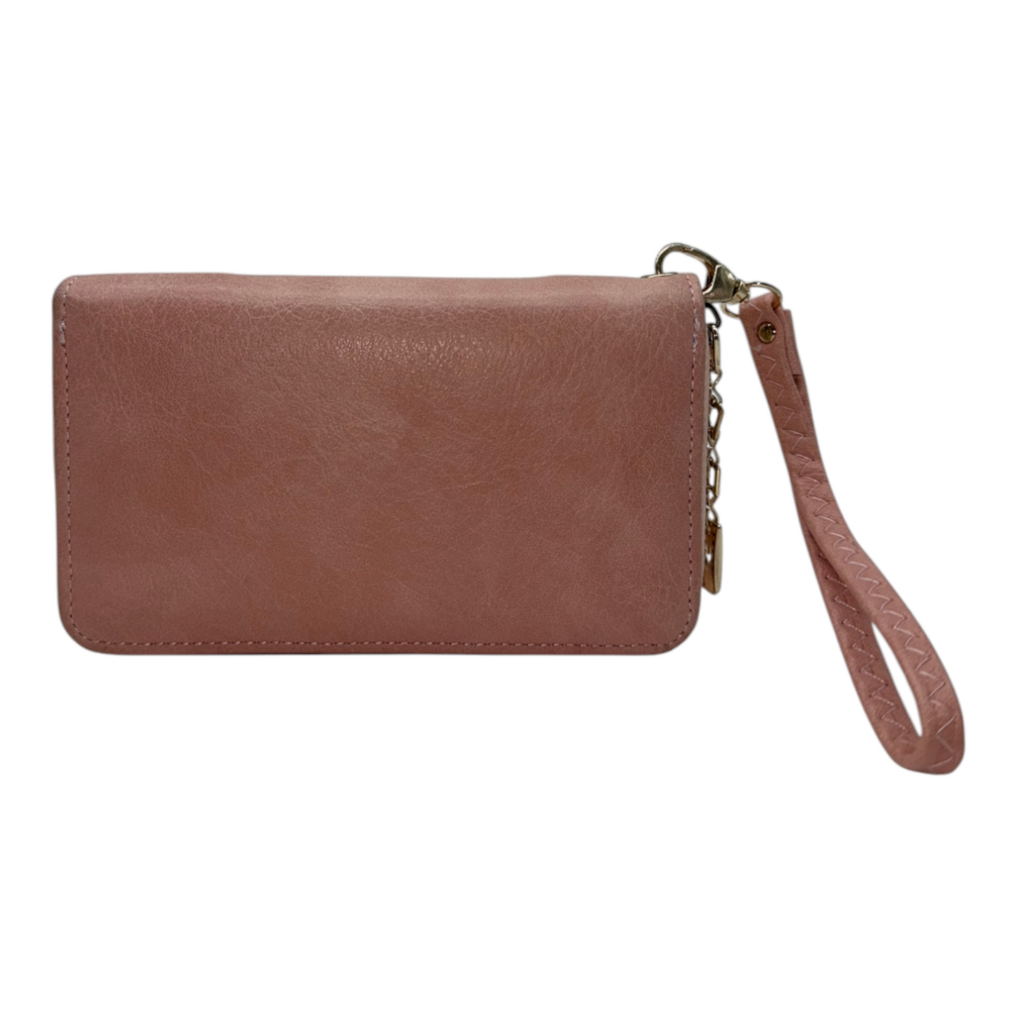 Cartera XL Organizadora con Correa de Muñeca - Rosa Empolvado Sofisticado