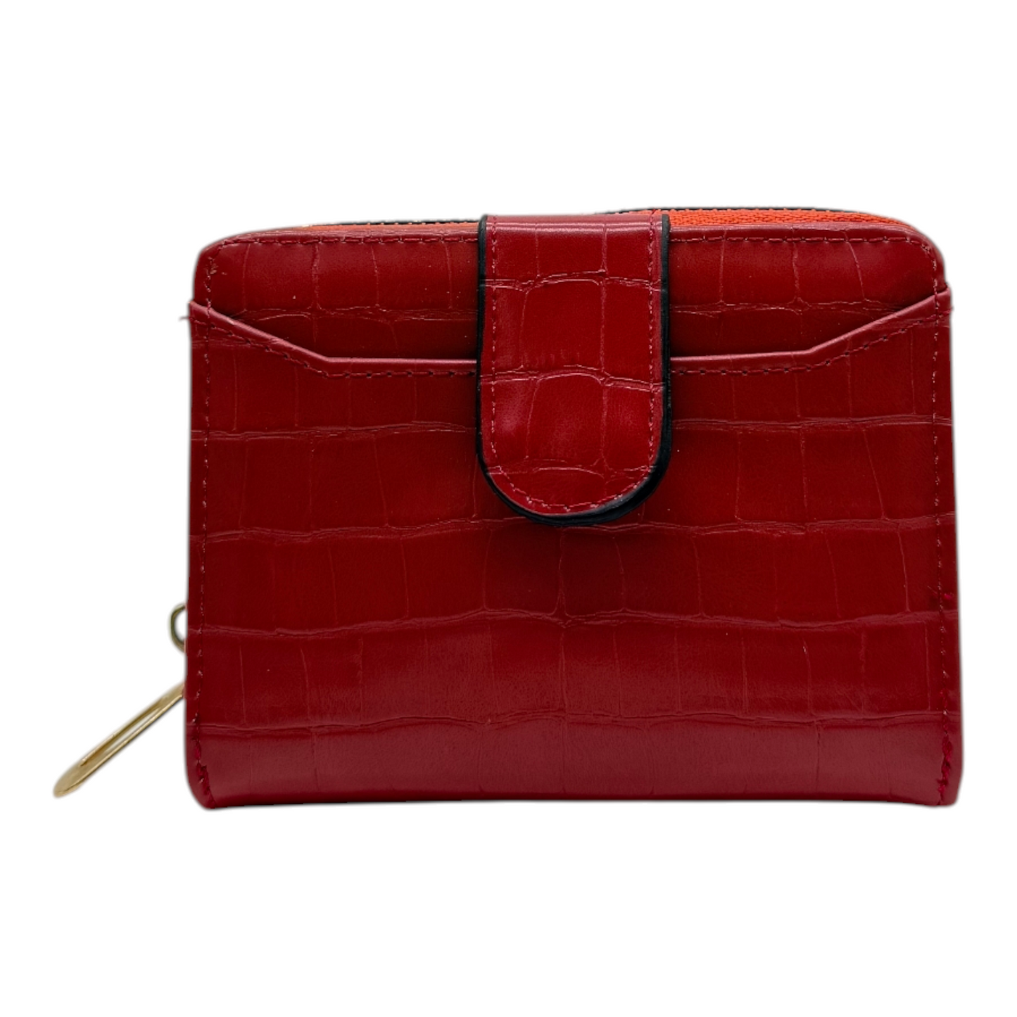 Cartera Compacta de Mujer con Textura Cocodrilo - Elegancia Negra