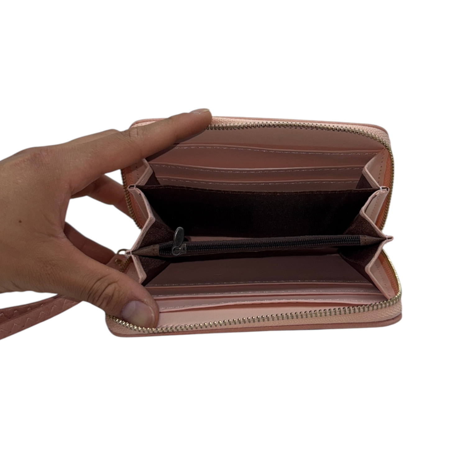Cartera XL Organizadora con Correa de Muñeca - Rosa Empolvado Sofisticado