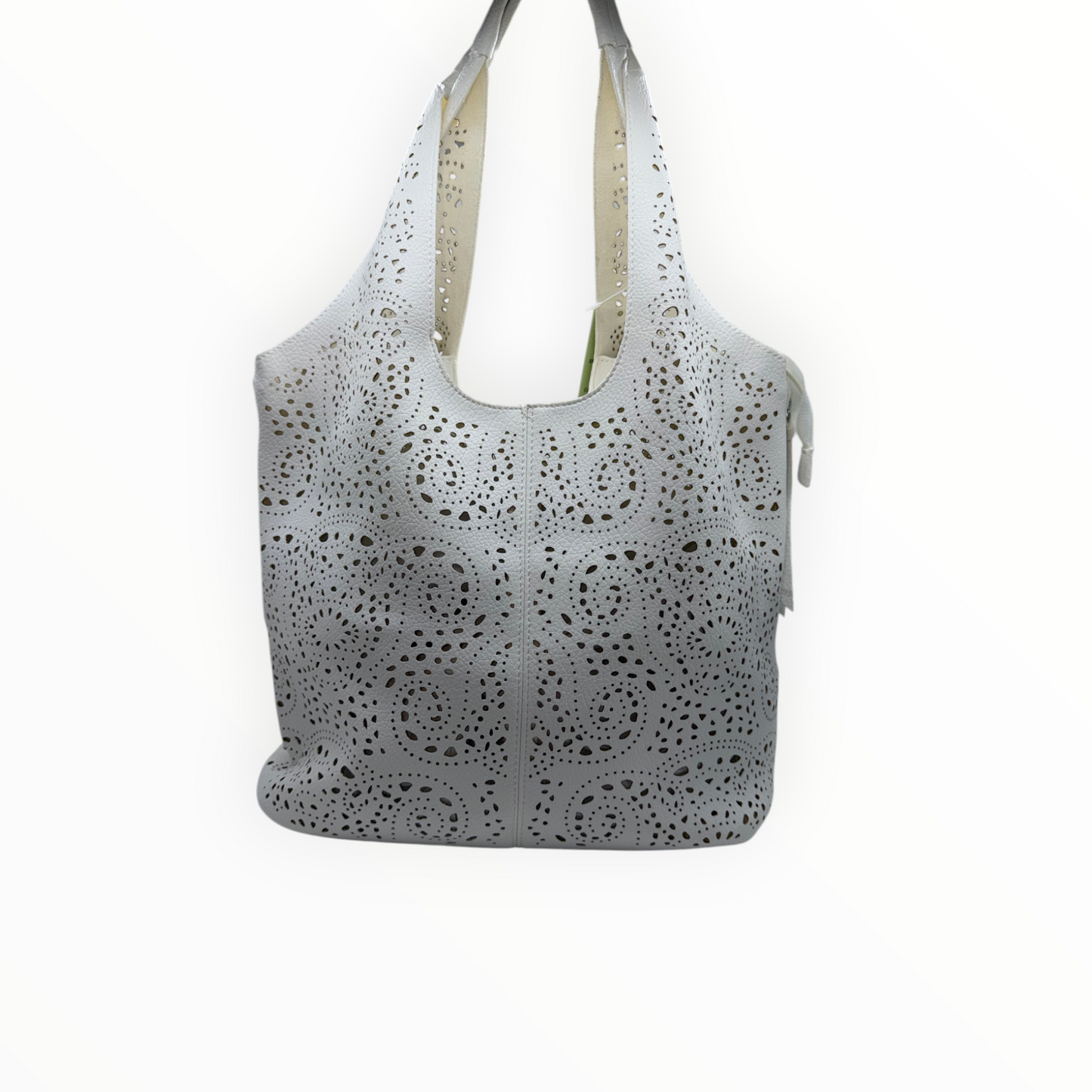 Set de Bolsos 2 en 1 Blanco: Bolso Tote Troquelado y Bandolera Interior