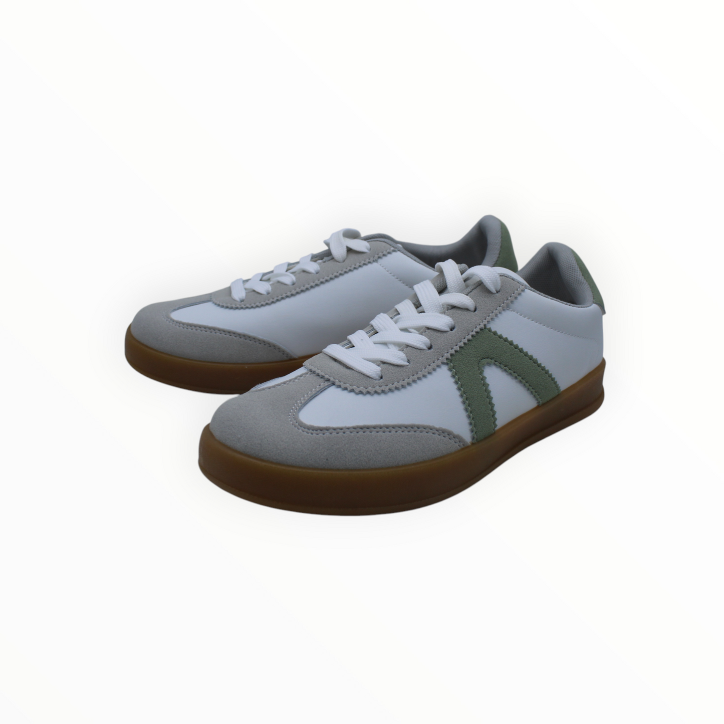 Zapatillas Bajas Retro Gris y Verde y Suela de Goma