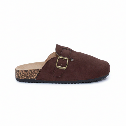 Zuecos Mules Marrones con Hebilla