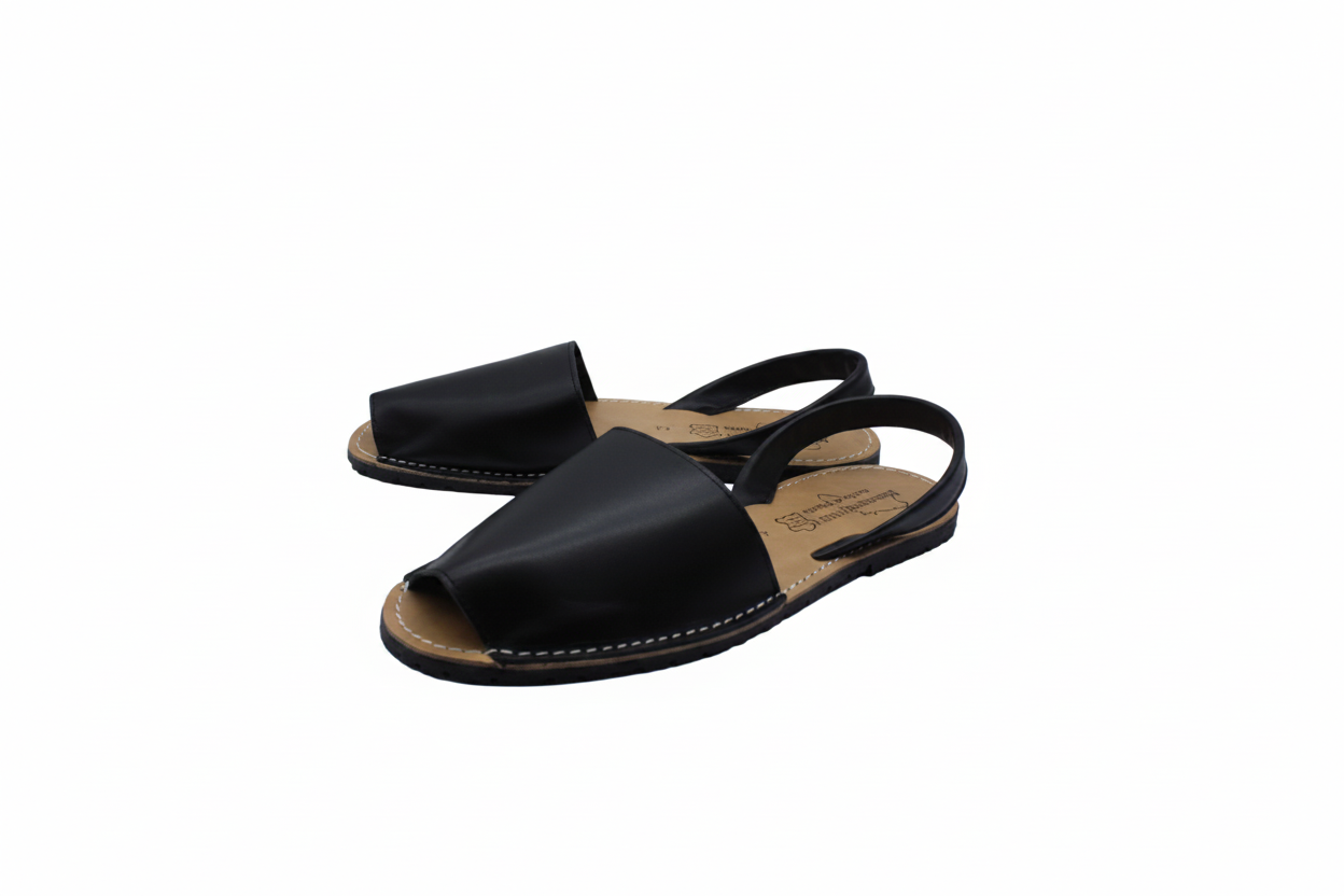 Sandalias Menorquinas de Piel Negras para Hombre Hechas en España