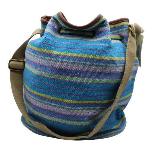 Bolso hobo mediano de rayas multicolor