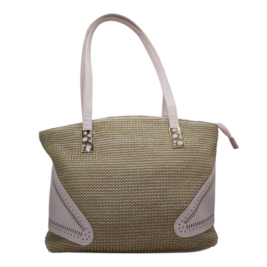 Bolso tote rafia rosa
