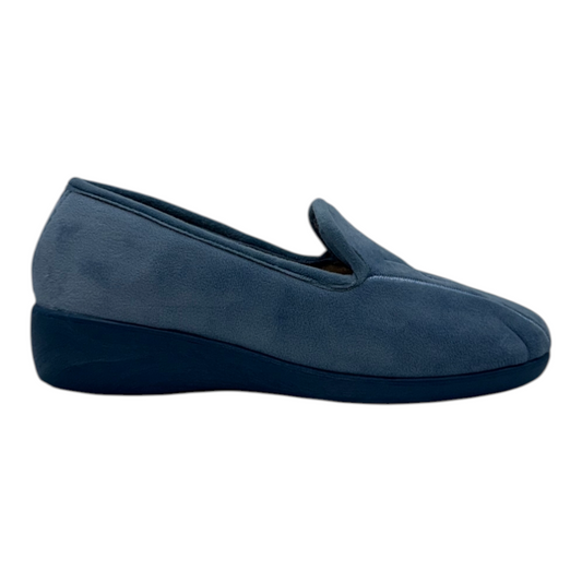 Zapatillas de Casa/Confort en Terciopelo Gris Azulado con Diseño Acolchado - Suavidad y Soporte