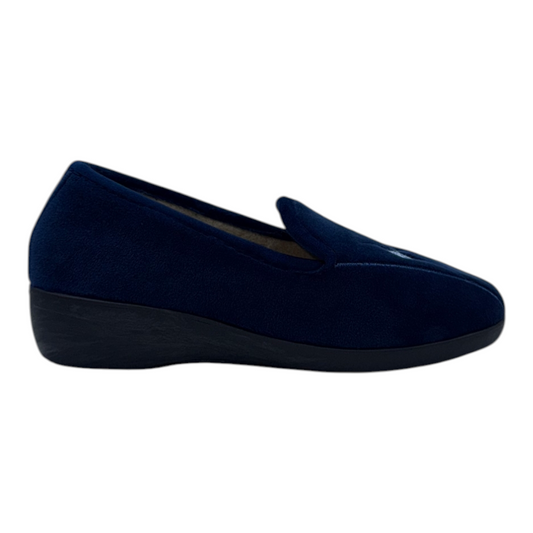 Zapatillas de Casa/Confort en Terciopelo Azul Marino con Diseño Acolchado - Suavidad y Estilo