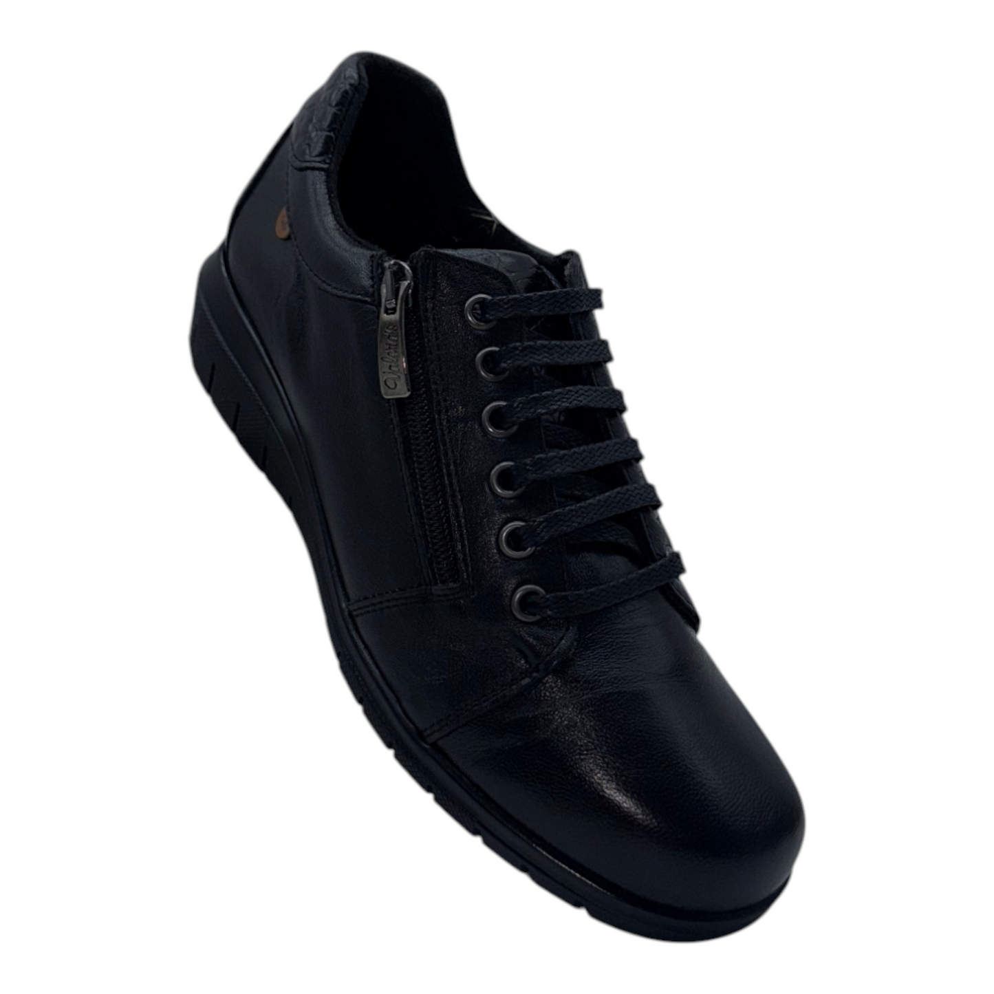 Mocasines Valeria's de Piel Confort Marrón con Cremallera Lateral y Suela Ligera