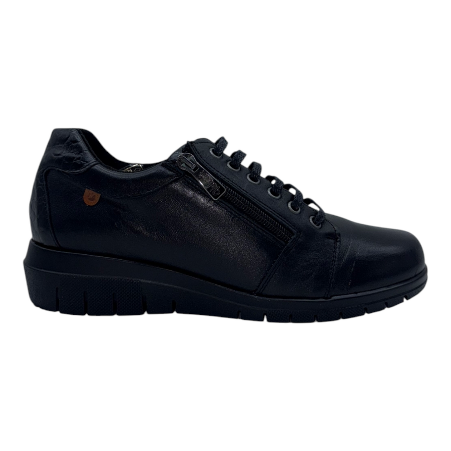 Mocasines Valeria's de Piel Confort Marrón con Cremallera Lateral y Suela Ligera