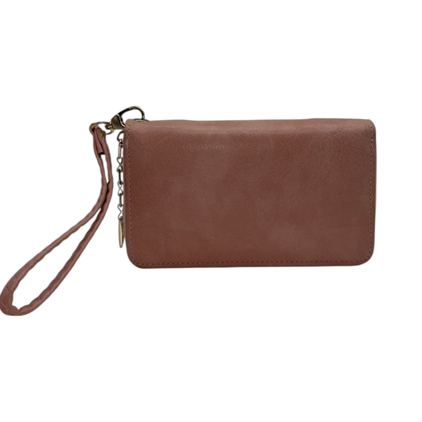Cartera XL Organizadora con Correa de Muñeca - Rosa Empolvado Sofisticado