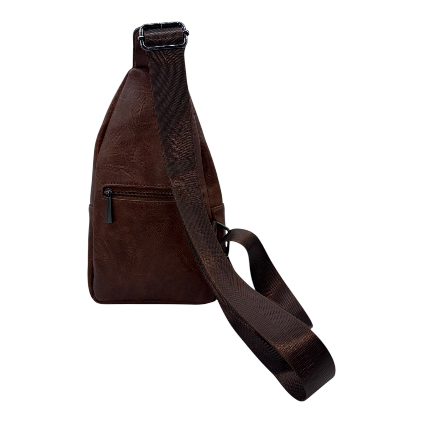 Bandolera Cruzada Casual de Cuero PU - Marrón Urbano