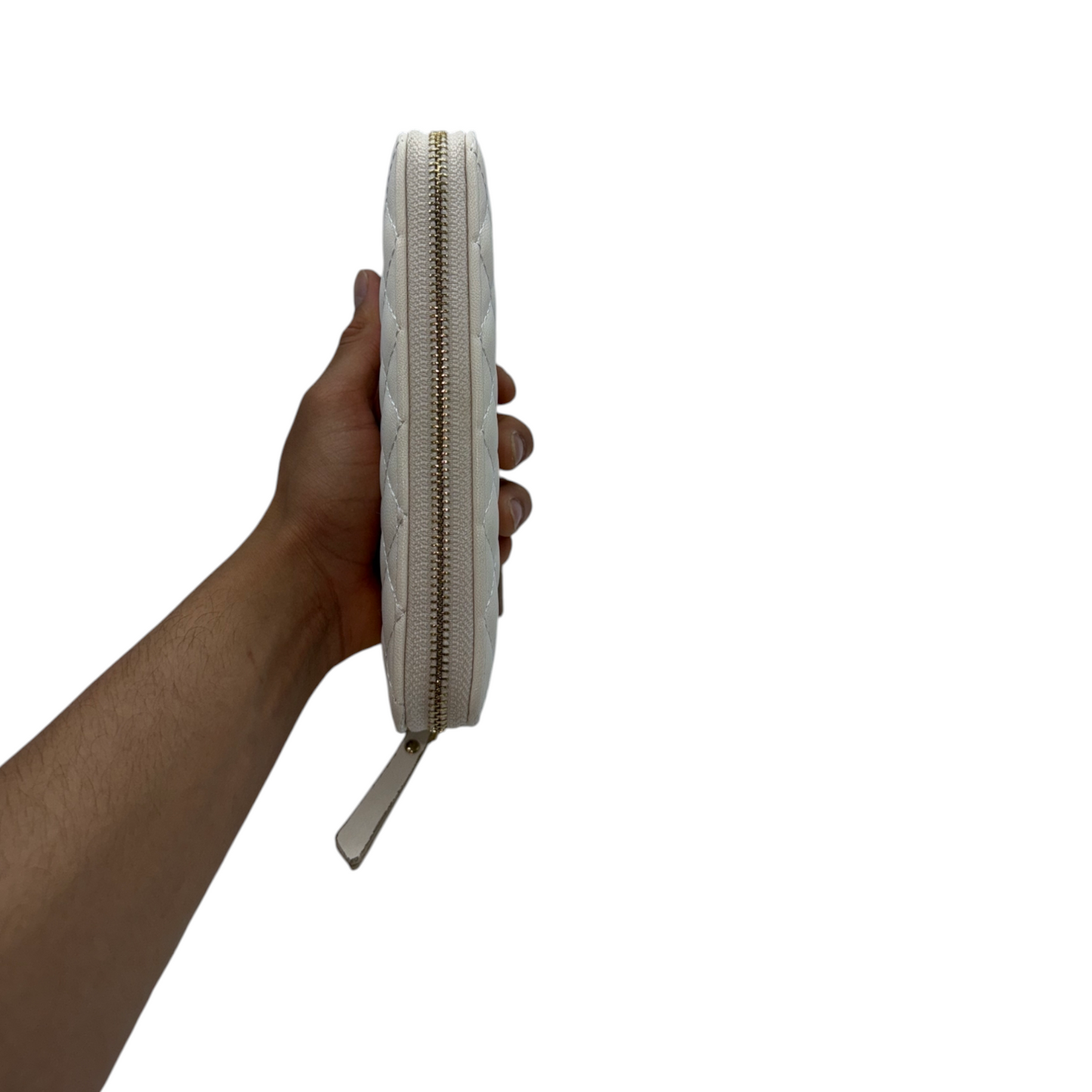 Cartera Grande Acolchada Bicolor - Blanco Cremoso y Negro Elegante